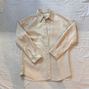 Aritzia Unreal leather  Cream Shirt Jacket